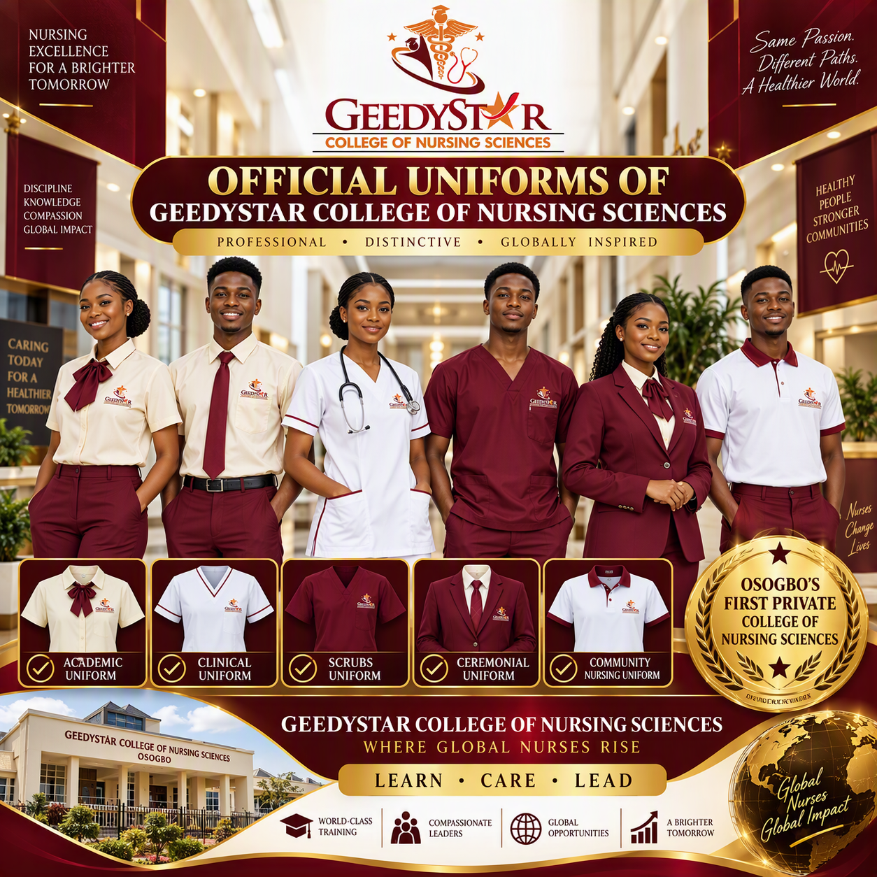 GeedyStar College of Nursing Sciences Unveils Official Student Uniforms